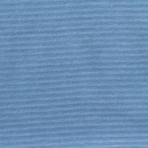 Striped Cotton Polyester Stretch Jersey Knit Fabric, 169 gsm, 181 cm — Blue