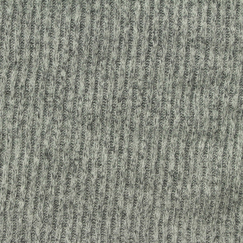 Dark Grey Marl Rib Knit, Viscose-Poly, 200 gsm