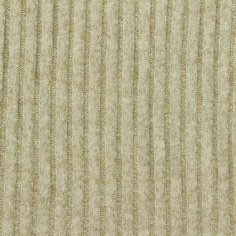 Brushed Viscose Polyester Stretch Rib Knit Fabric, 185 gsm, 152 cm — Beige