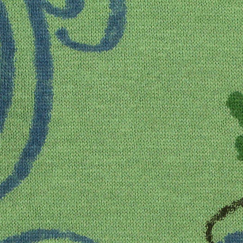 Blue Floral Jersey Knit, Cotton