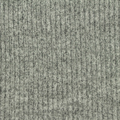 Grey Heather Rib Knit, Viscose-Poly, 200 gsm