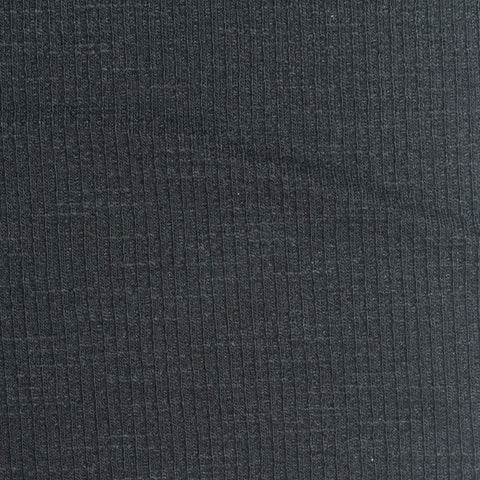 Slub Polyester Cotton Stretch Jersey Knit Fabric, 215 gsm, 165 cm — Navy