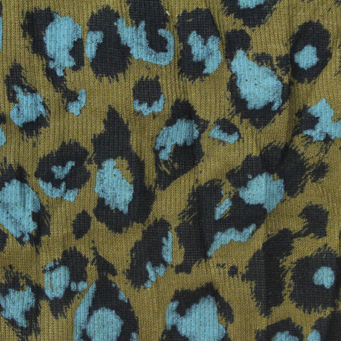 Black Leopard Rib Knit, Poly-Viscose