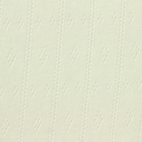 Off-White Vertical-Diamond Pointelle Knit, Poly-Viscose, 235 gsm