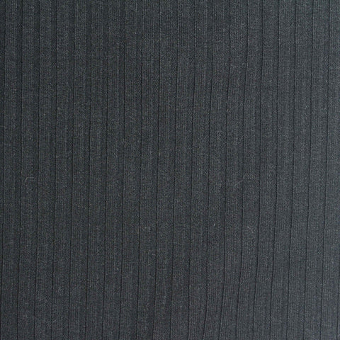 Polyester Viscose Stretch Rib Knit Fabric, 330 gsm, 135 cm — Grey