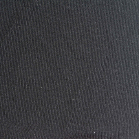 Polyester Stretch Rib Knit Fabric, 270 gsm, 155 cm — Black