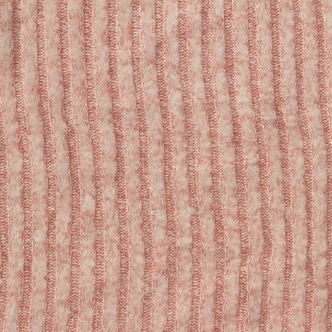 Pink Heathered-Marl Rib Knit, Viscose-Poly
