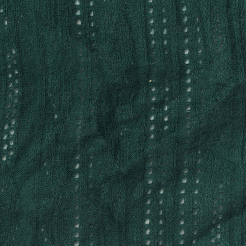 Dark Green Vertical-Eyelet Pointelle Knit, Poly-Cotton