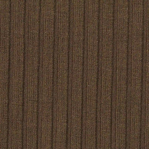 Polyester Viscose Stretch Rib Knit Fabric, 338 gsm, 136 cm — Brown