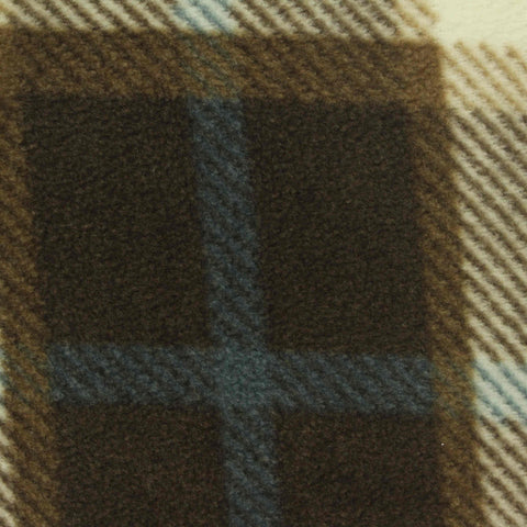 Dark Brown Plaid Fleece, Polyester