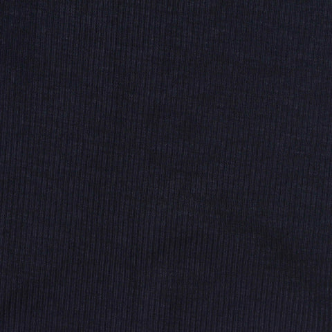 Tencel Lyocell Acetate Stretch Rib Knit Fabric, 215 gsm, 160 cm — Navy