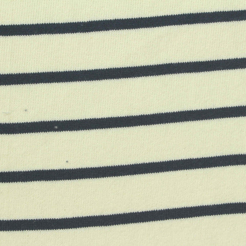 Dark Grey Horizontal-Stripe Rib Knit, Cotton, 335 gsm