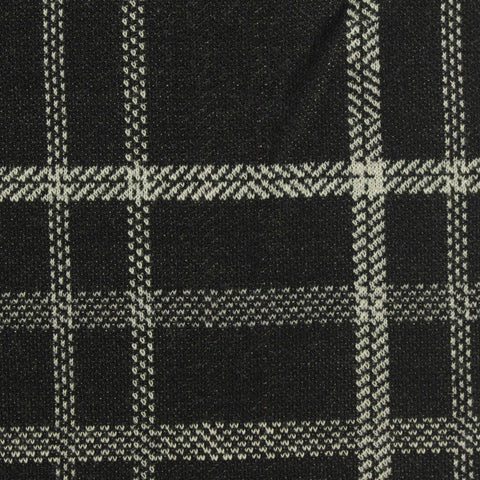 Black Textured-Check Jacquard, Poly-Cotton