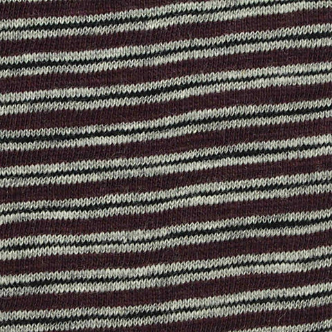 Burgundy Horizontal-Stripe Jersey Knit, Cotton