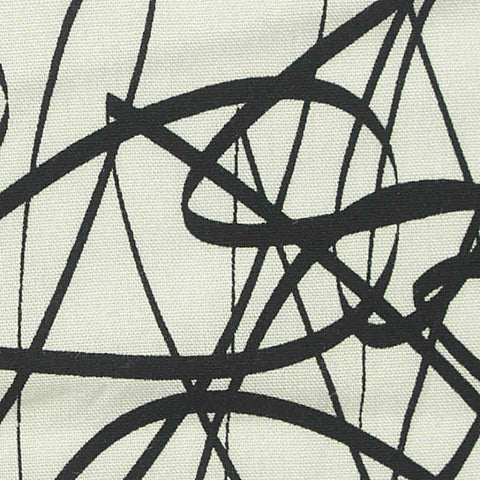 Black Abstract-Line Poplin, Viscose