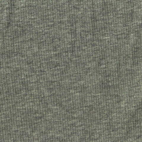 Grey Heathered-Marl Rib Knit, Cotton-Modal