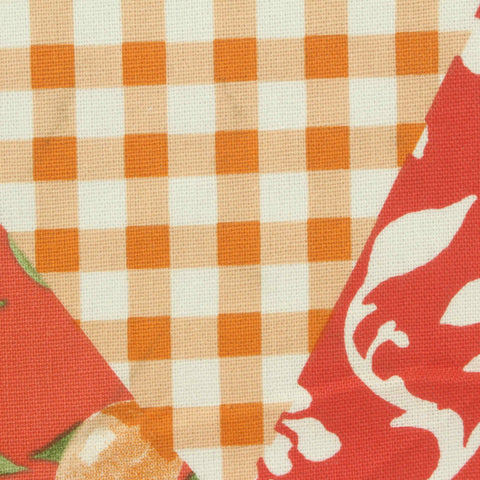 Orange Gingham Woven, Poly-Viscose