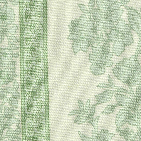 Green Floral Woven, Viscose-Linen, 150 gsm