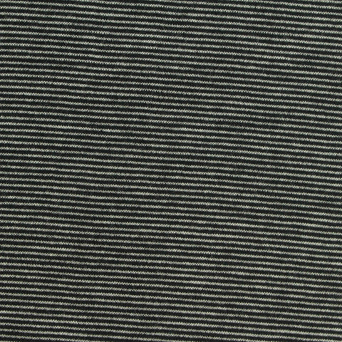 Dark Grey Horizontal-Stripe Interlock Knit, Cotton-Poly, 194 gsm