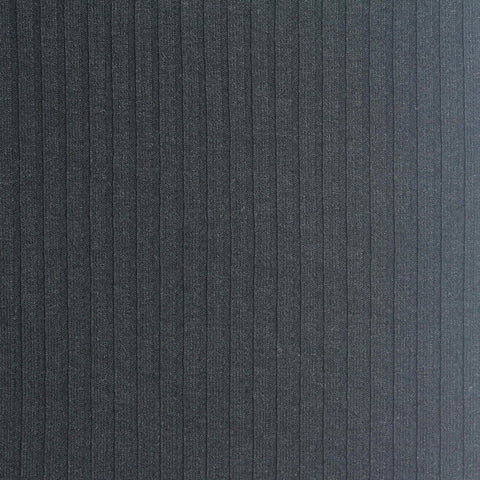 Dark Grey Marl Rib Knit, Polyester, 328 gsm