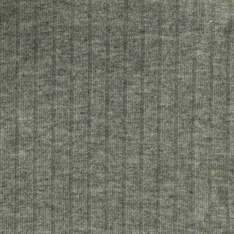 Grey Marl Rib Knit, Viscose-Poly, 340 gsm