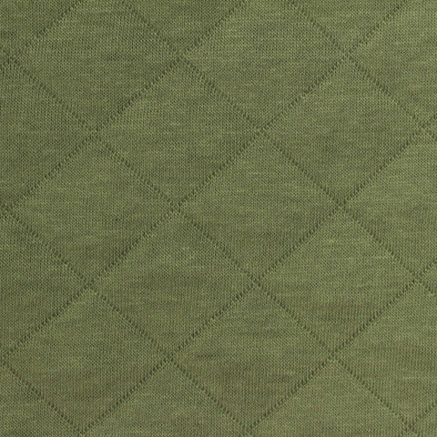 Olive Diamond Jersey Knit, Poly-Cotton