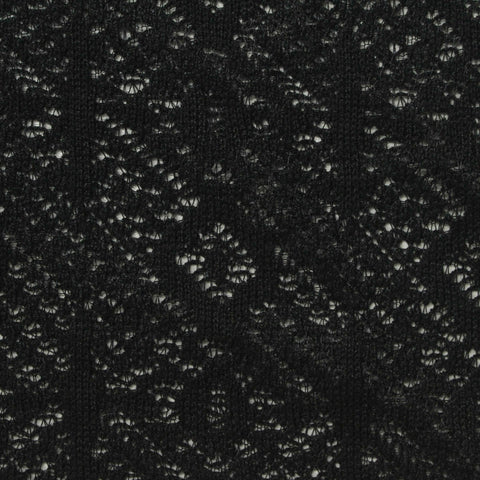 Black Openwork Chunky Knit, Polyester, 265 gsm