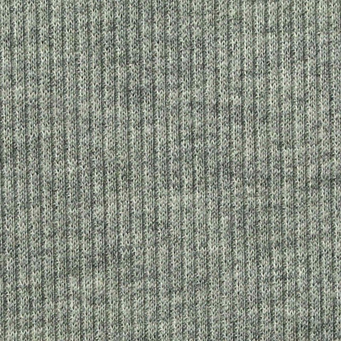 Heathered Grey Marl Rib Knit, Polyester, 302 gsm