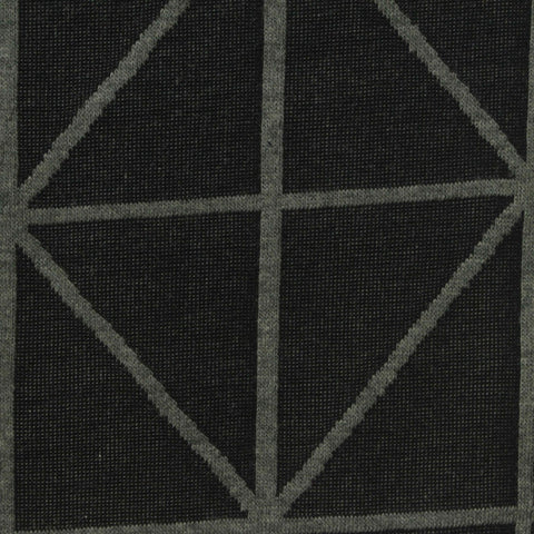 Dark Grey Geometric-Grid Interlock Knit, Poly-Cotton