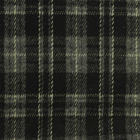 Dark Grey Plaid Interlock Knit, Poly-Viscose, 299 gsm