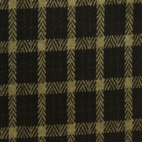 Dark Brown Herringbone Interlock Knit, Poly-Viscose