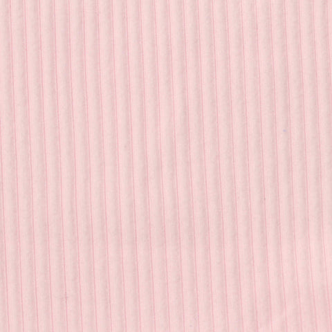 Brushed Polyester Stretch Rib Knit Fabric, 265 gsm, 145 cm — Pink