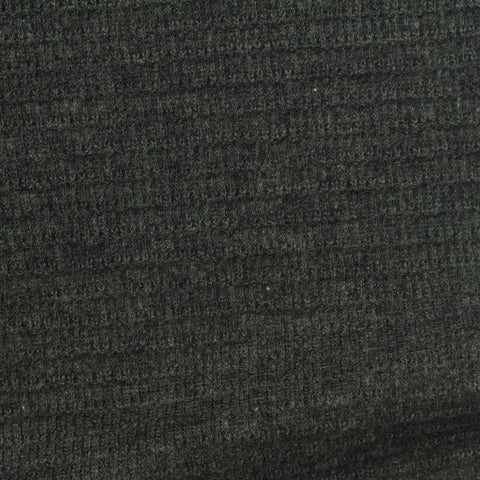 Dark Grey Marl Rib Knit, Cotton-Poly, 205 gsm