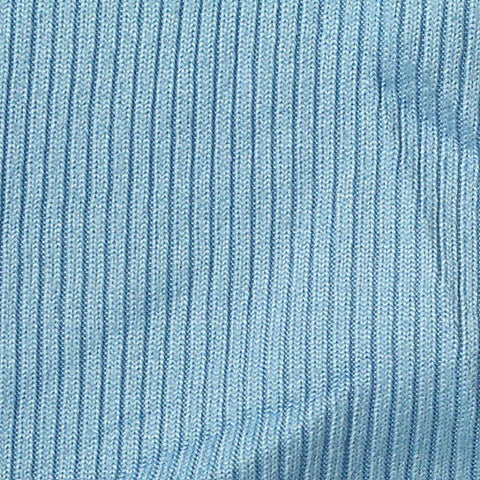 Brushed Polyester Stretch Rib Knit Fabric, 334 gsm, 140 cm — Blue