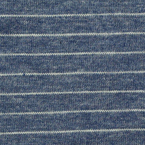 White Horizontal-Stripe Jersey Knit, Poly-Cotton, 170 gsm