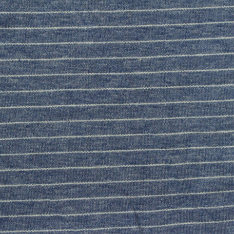 White Horizontal-Stripe Jersey Knit, Poly-Cotton, 170 gsm