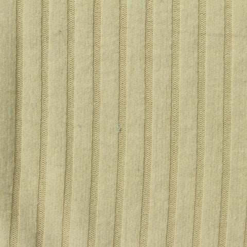Brushed Polyester Viscose Stretch Rib Knit Fabric, 300 gsm, 160 cm — Khaki