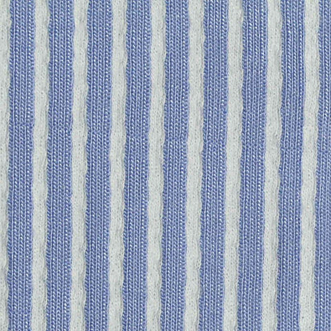 Blue Vertical-Stripe Jersey Knit, Poly-Viscose