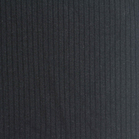 Polyester Viscose Stretch Rib Knit Fabric, 265 gsm, 137 cm — Grey