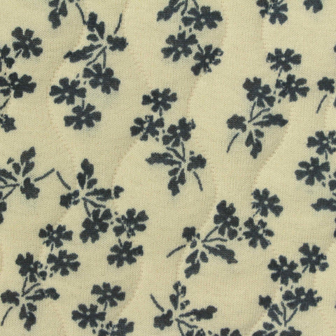 Cream Floral Scuba Knit, Polyester