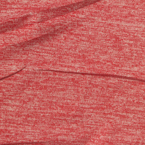Red Heathered-Marl Jersey Knit, Polyester, 140 gsm