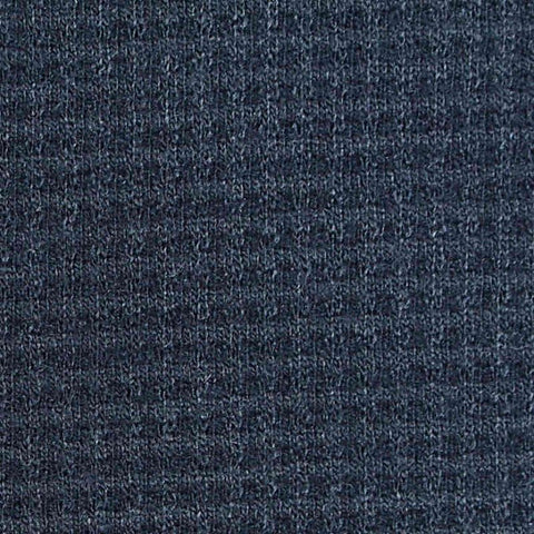 Viscose Polyester Blend Stretch Waffle Knit Fabric, 340 gsm, 150 cm — Navy