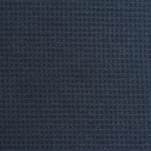 Viscose Polyester Blend Stretch Waffle Knit Fabric, 340 gsm, 150 cm — Navy