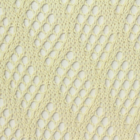 Light Yellow Openwork-Diamond Pointelle Knit, Poly-Cotton