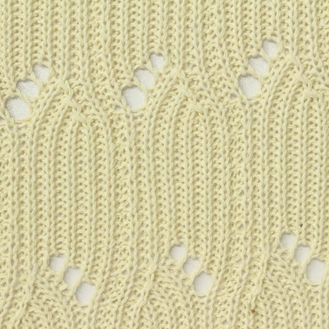 Cream Openwork-Eyelet Pointelle Knit, Poly-Cotton