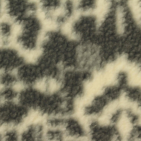 Charcoal Animal Print Sherpa Fleece, Polyester