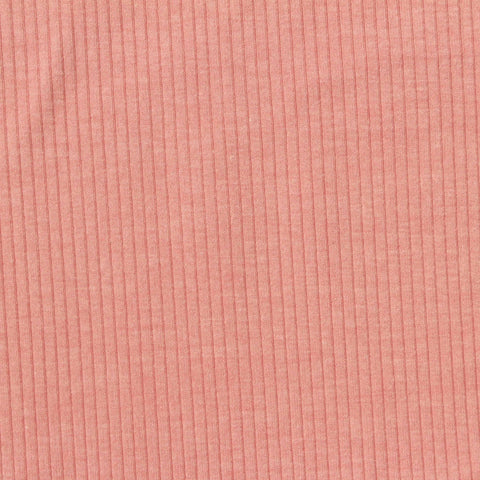 Polyester Viscose Stretch Rib Knit Fabric, 300 gsm — Pink