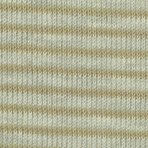 Beige Stripes Rib Knit, Cotton-Poly