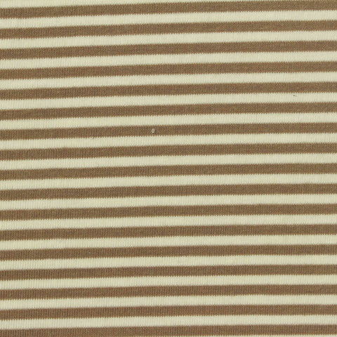 Brown Horizontal-Stripe Jersey Knit, Poly-Viscose