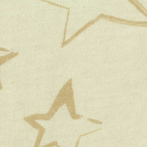 Beige Stars Rib Knit, Cotton